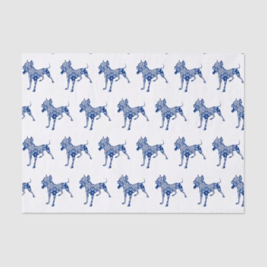 Blaues Seidenpapier der Paisley-HundeNr. 1%-pipe% (Vorderseite)