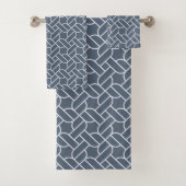 Blaues Seilmuster Handtuch Badhandtuch Set (Insitu)
