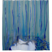 Blaues Selbstportrait Duschvorhang (Vorderseite)