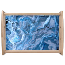 Blaues Serviertablett