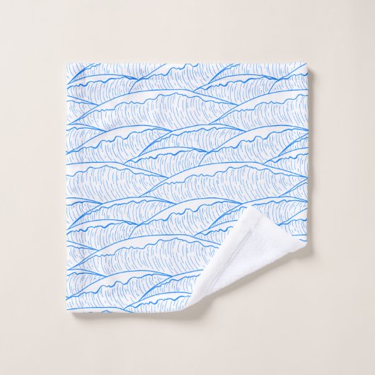 Blaues Set mit anschaulichen Wellen (Waschlappen)