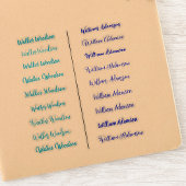 (Blaues Set von 18) Transparente einfache Namensau Aufkleber