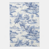 Blaues Shabby Chic Hütte Stil Französisch Toile Geschirrtuch (Vertikal)