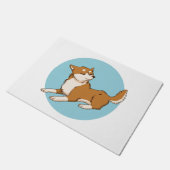 Blaues shiba-Design. Fußmatte (Schrägansicht)