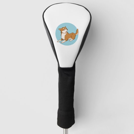 Blaues shiba-Design. Golf Headcover (Vorderseite)