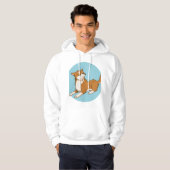 Blaues shiba-Design. Hoodie (Vorne ganz)