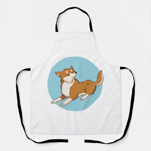 Blaues shiba-Design. Schürze (Vorderseite)