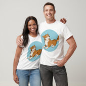 Blaues shiba-Design. T-Shirt (Unisex)