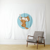 Blaues shiba-Design. Wandteppich (Beispiel (Horizontal))