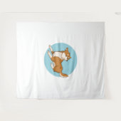 Blaues shiba-Design. Wandteppich (Vorderseite (Horizontal))