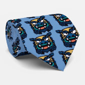 Blaues Shisa Krawatte (Gerollt)