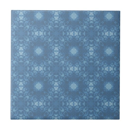 Blaues Signaturmuster Fliese (Vorderseite)