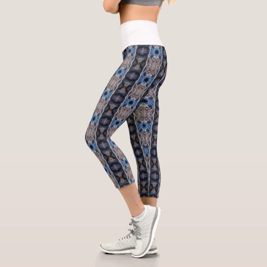 blaues Silber Capri Leggings (Links)