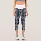 blaues Silber Capri Leggings (Vorderseite)