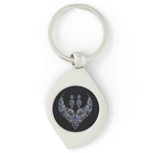 Blaues Silber-Tiger-Kristall-Schmuckset