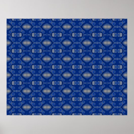 Blaues Silbermosaik-Poster Poster (Vorne)