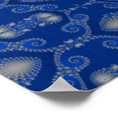 Blaues Silbermosaik-Poster Poster (Ecke)