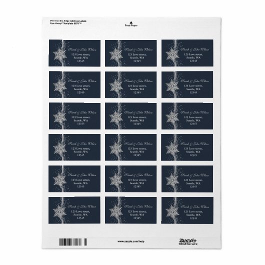 Blaues silbernes adressaufkleber (Vorne)