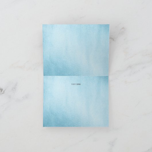 Blaues silbernes Diamant-Schein-Kleid Quinceanera Dankeskarte (Innenseite)