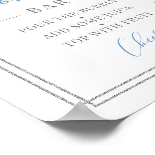 Blaues, silbernes geometrisches Bar Poster (Ecke)