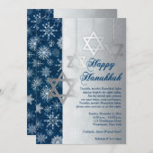 Blaues silbernes weißes einladung (Vorne/Hinten)