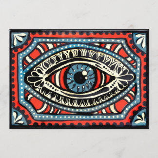 Blaues Sinti und Roma-Auge Einladung