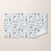 Blaues skandinavisches Muster Badhandtuch Set (Handtuch)