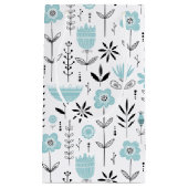 Blaues skandinavisches Muster Kleine Geschenktüte (Vorderseite)