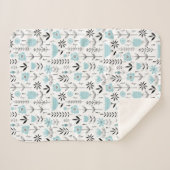 Blaues skandinavisches Muster Sherpadecke (Vorderseite (Horizontal))