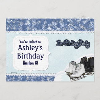 Blaues Skate Party Einladung