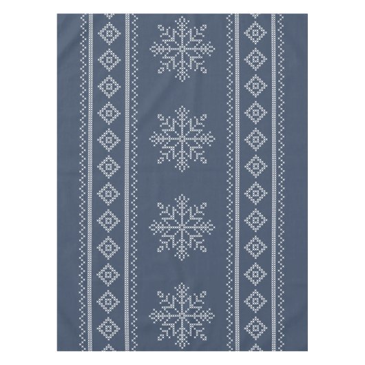 Blaues Snowflake Weihnachtsdesign Tischdecke (Vorderseite)