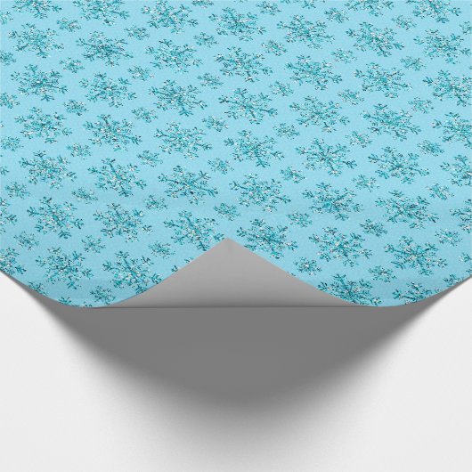 Blaues Snowflakes-GIFT-PAPIER Geschenkpapier (Ecke)