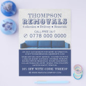 Blaues Sofa, Werbung für ein Unternehmen Flyer (Einzeln)