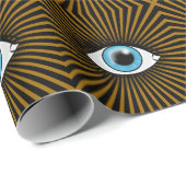 Blaues Solarauge Geschenkpapier (Rolleneckpunkt)