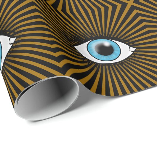 Blaues Solarauge Geschenkpapier (Rolleneckpunkt)