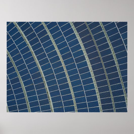 Blaues Solarpaneelenfeld Poster (Vorne)