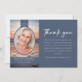 Blaues Sonnenaufgang Foto Beerdigung Memorial Dankeskarte (Vorderseite)