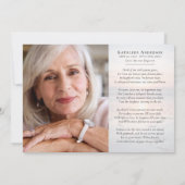 Blaues Sonnenaufgang Foto Beerdigung Memorial Dankeskarte (Rückseite)