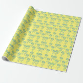 Blaues Sonnenblumenmuster Geschenkpapier (Ungerollt)
