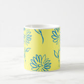 Blaues Sonnenblumenmuster Kaffeetasse (Mittel)