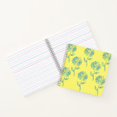 Blaues Sonnenblumenmuster Notizblock (Innenseite)
