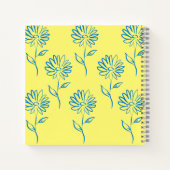 Blaues Sonnenblumenmuster Notizblock (Rückseite)