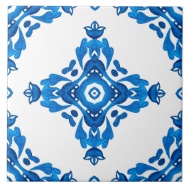 Blaues Spanisch Portugiesisches Muster Fliese