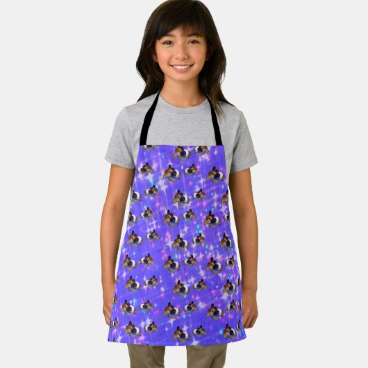 Blaues Sparkle-Guinea-Schweinemuster, Schürze (Insitu)