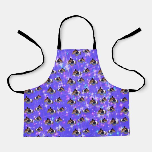 Blaues Sparkle-Guinea-Schweinemuster, Schürze (Vorderseite)