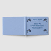 Blaues Sparkle Look Jumping Birthday Delphine Gästebuch (Voll)