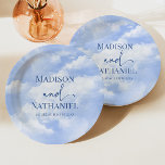 Blaues Sparkle Wolken Dreamy Elegante Hochzeit Pappteller<br><div class="desc">Das ist ein blaues,  weißes Sparkle Wolken Dreamy Elegant Hochzeitspapier Teller!</div>
