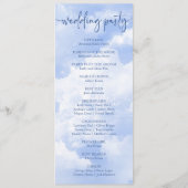 Blaues Sparkle Wolken Dreamy Elegante Hochzeit Programm (Rückseite)