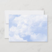 Blaues Sparkle Wolken Dreamy Elegante Hochzeit RSVP Karte (Rückseite)