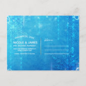 Blaues Sparkling Frosteis Save the Date Ankündigungspostkarte (Rückseite)